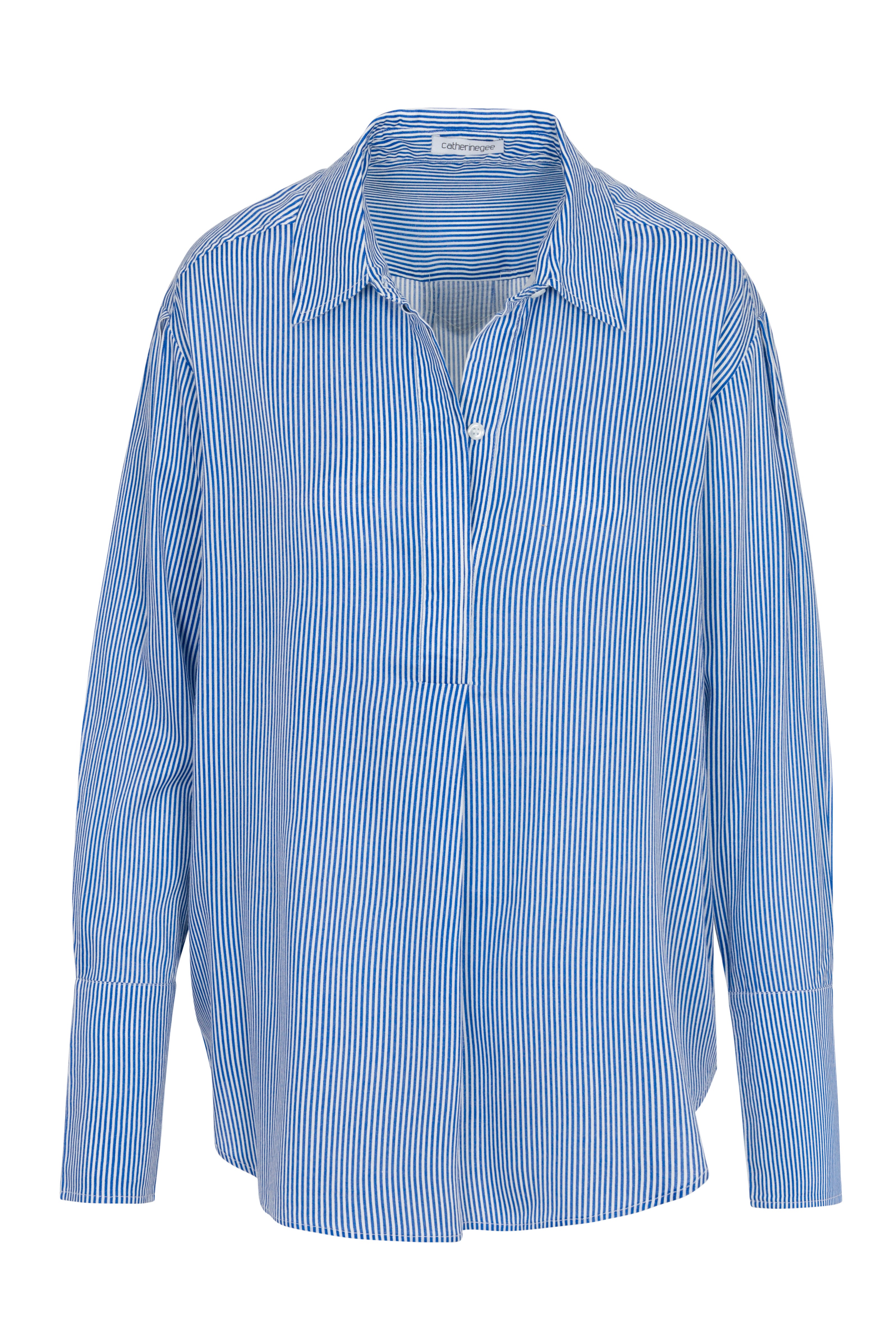 Daria Boyfriend Blouse - Blue Stripe
