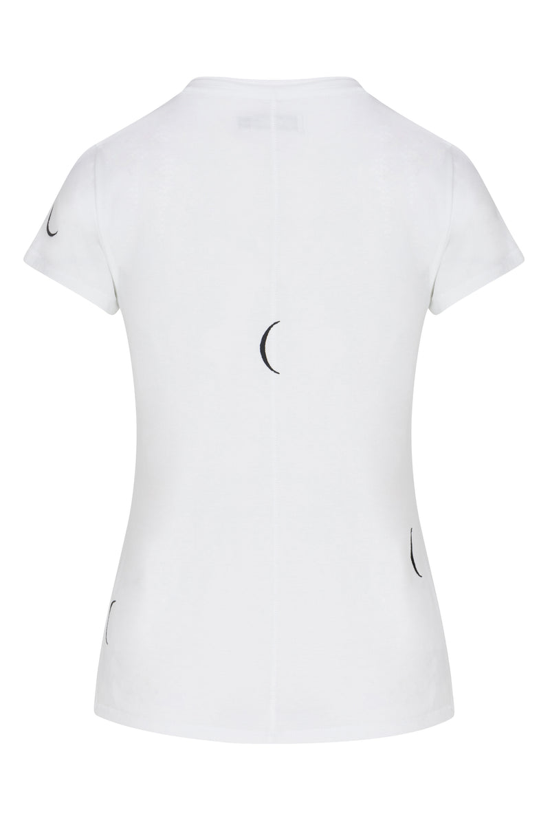 Embroidered Cotton T-Shirt - Crescent