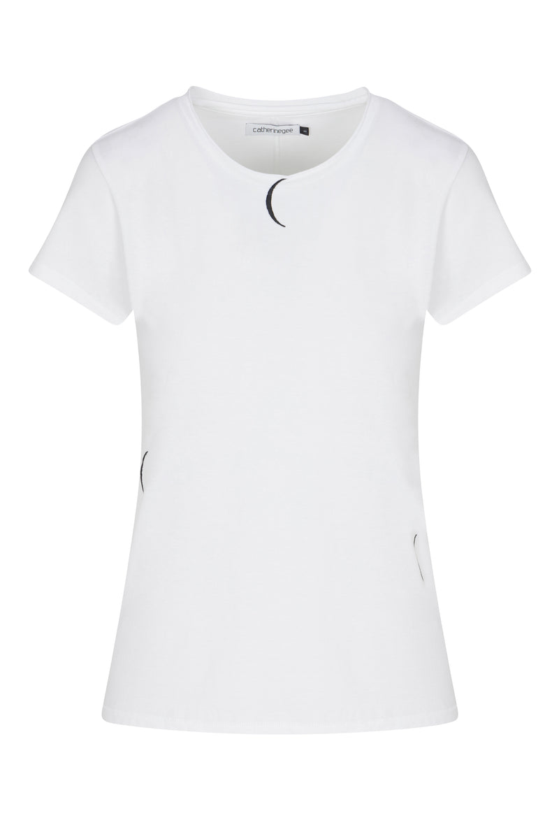 Embroidered Cotton T-Shirt - Crescent