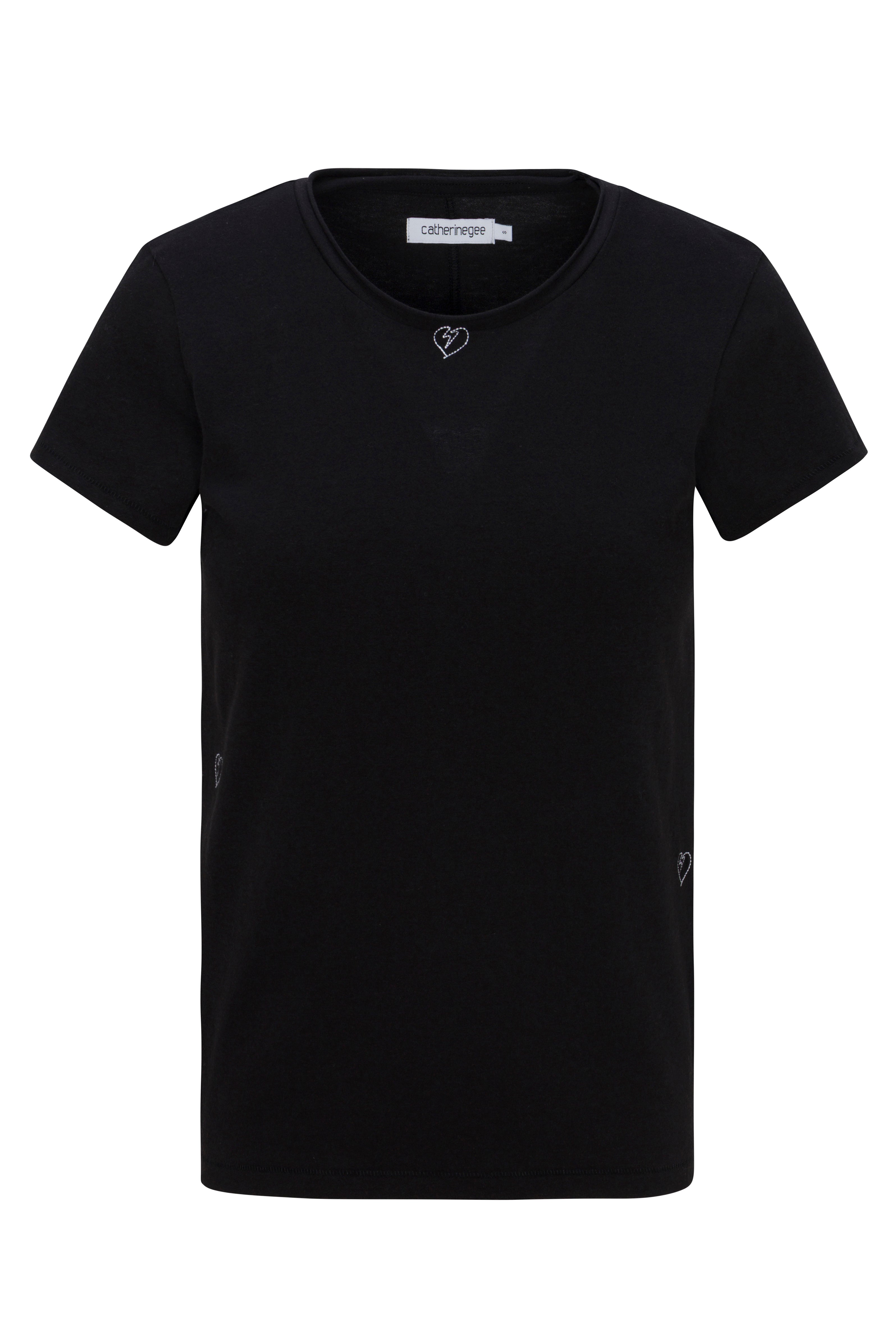 Embroidered Cotton T-Shirt - Bolt Heart