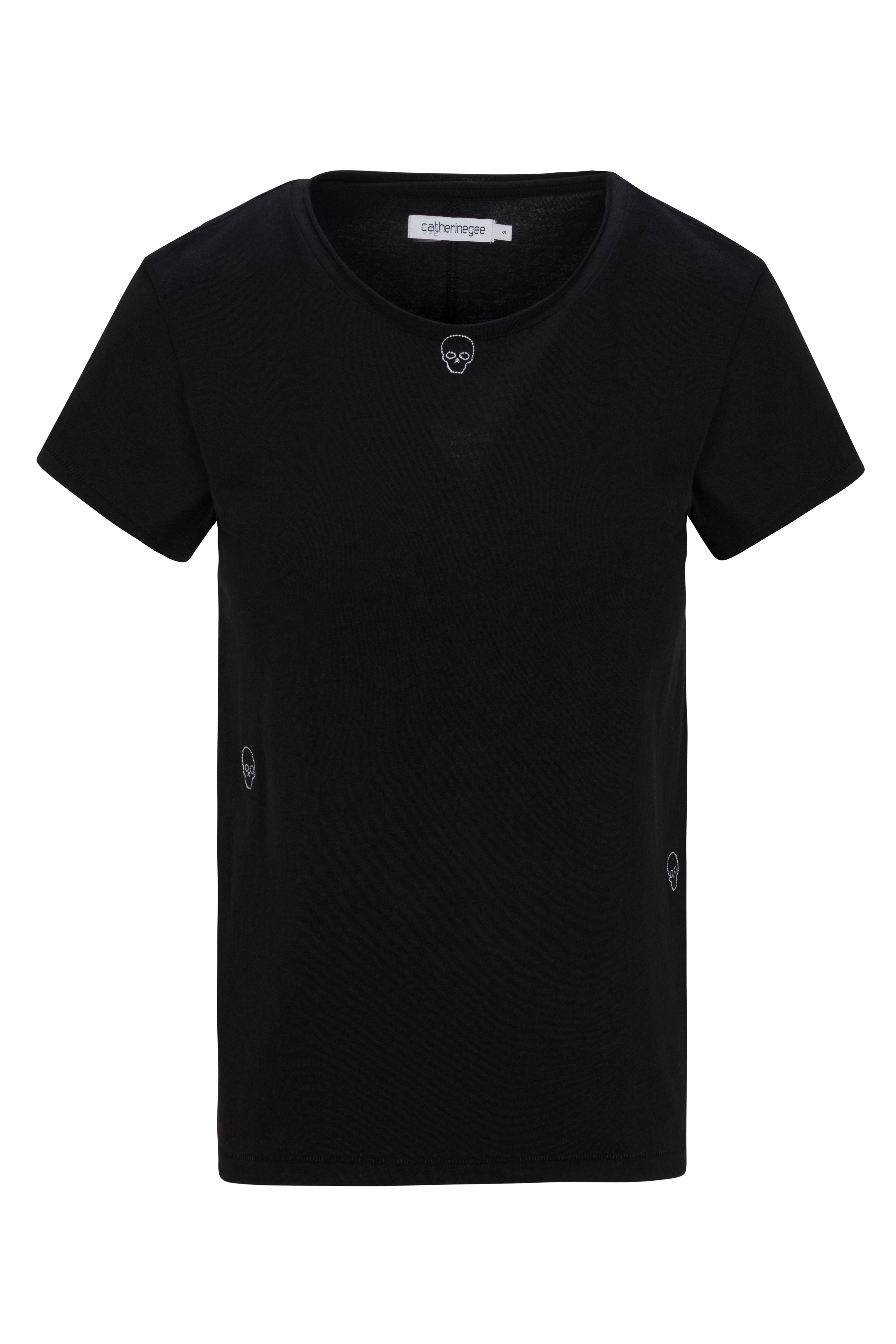Embroidered Cotton T-Shirt - Skull