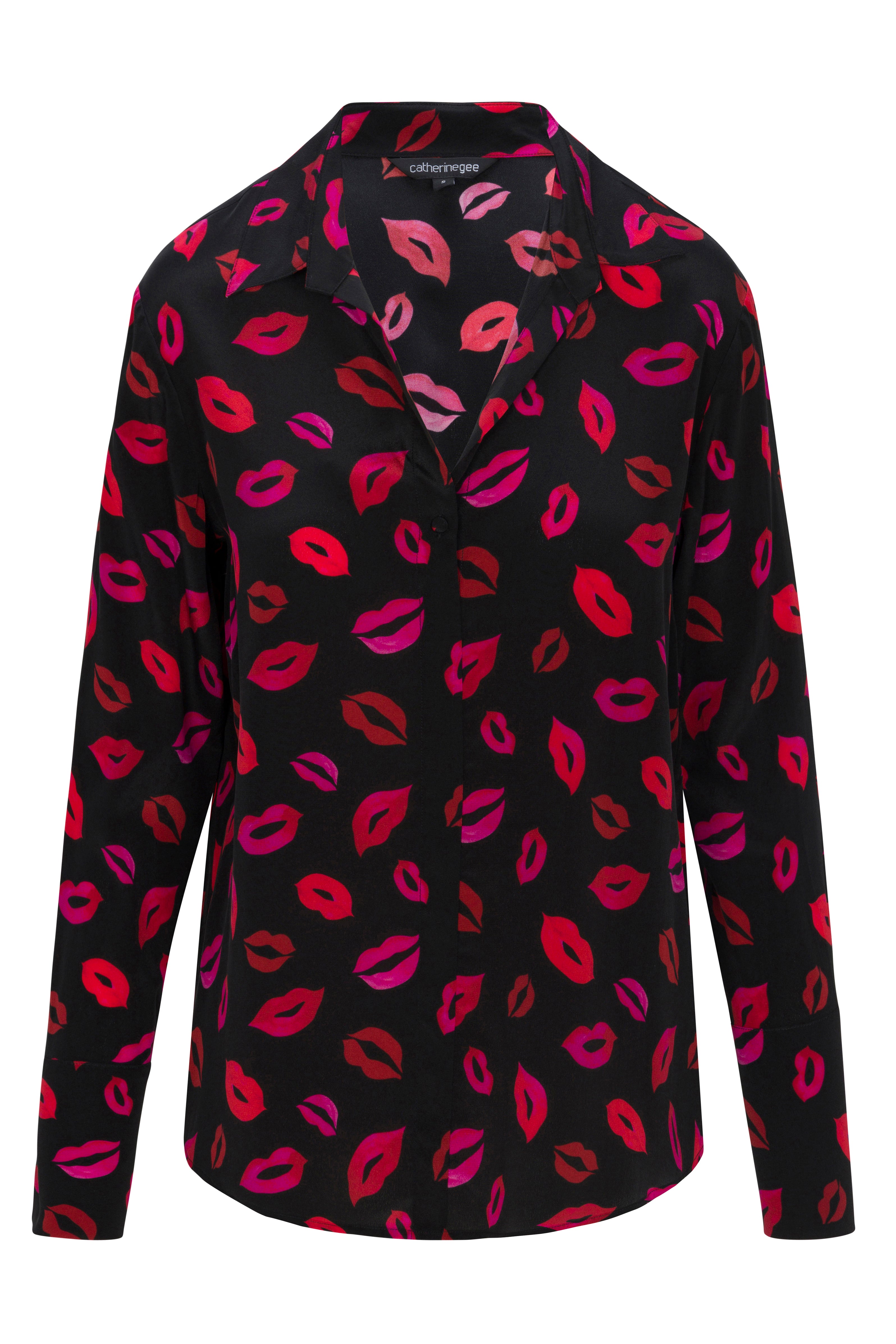 Daria French Cuff Silk Blouse - Parisian Lip