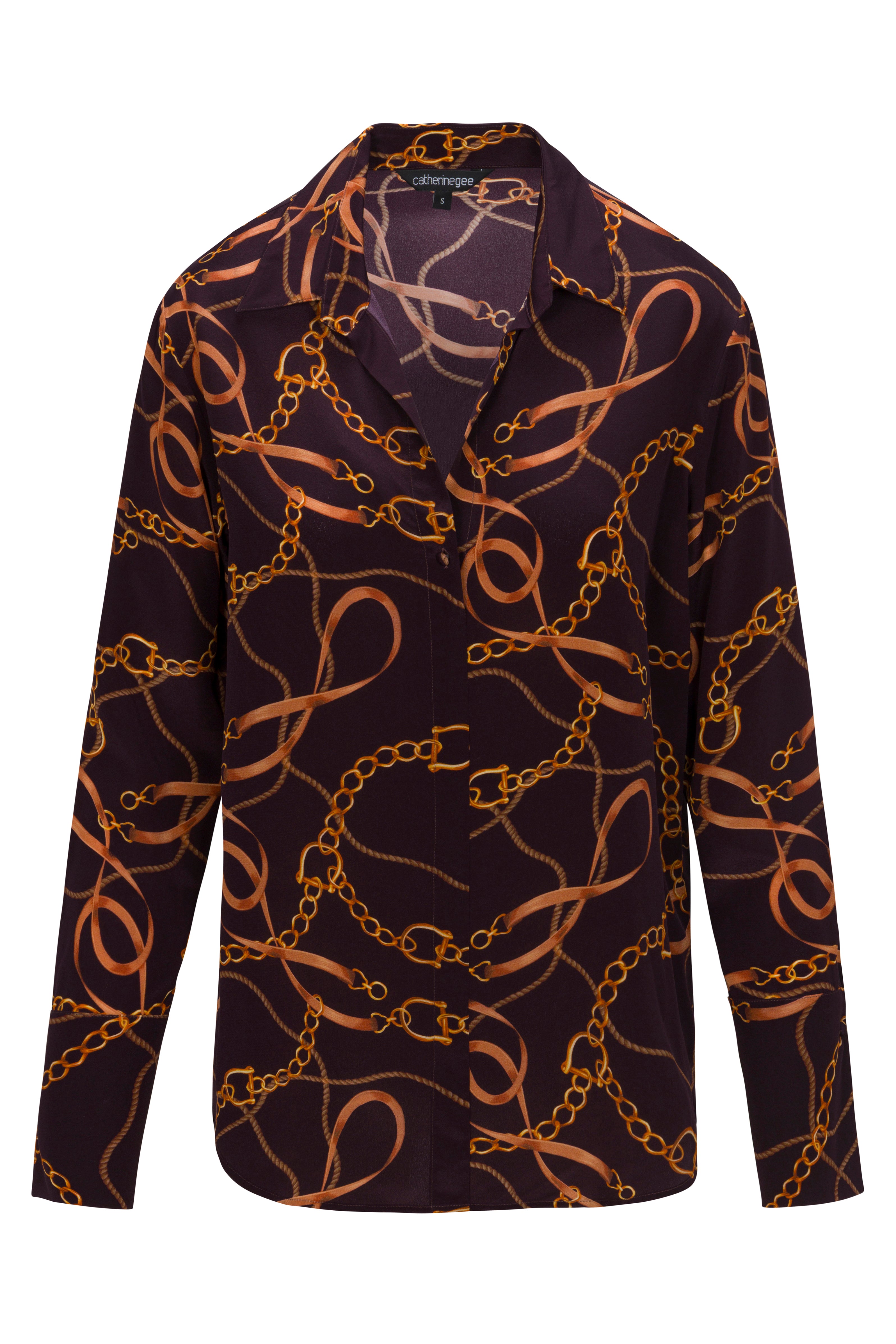 Daria French Cuff Silk Blouse - Birkin Equestrian