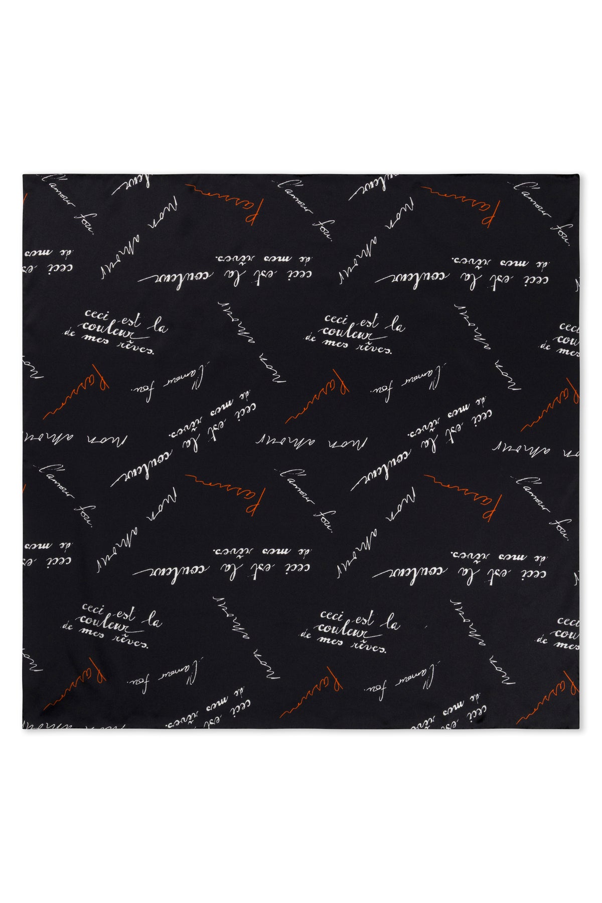 Silk Scarf - Black Passion print
