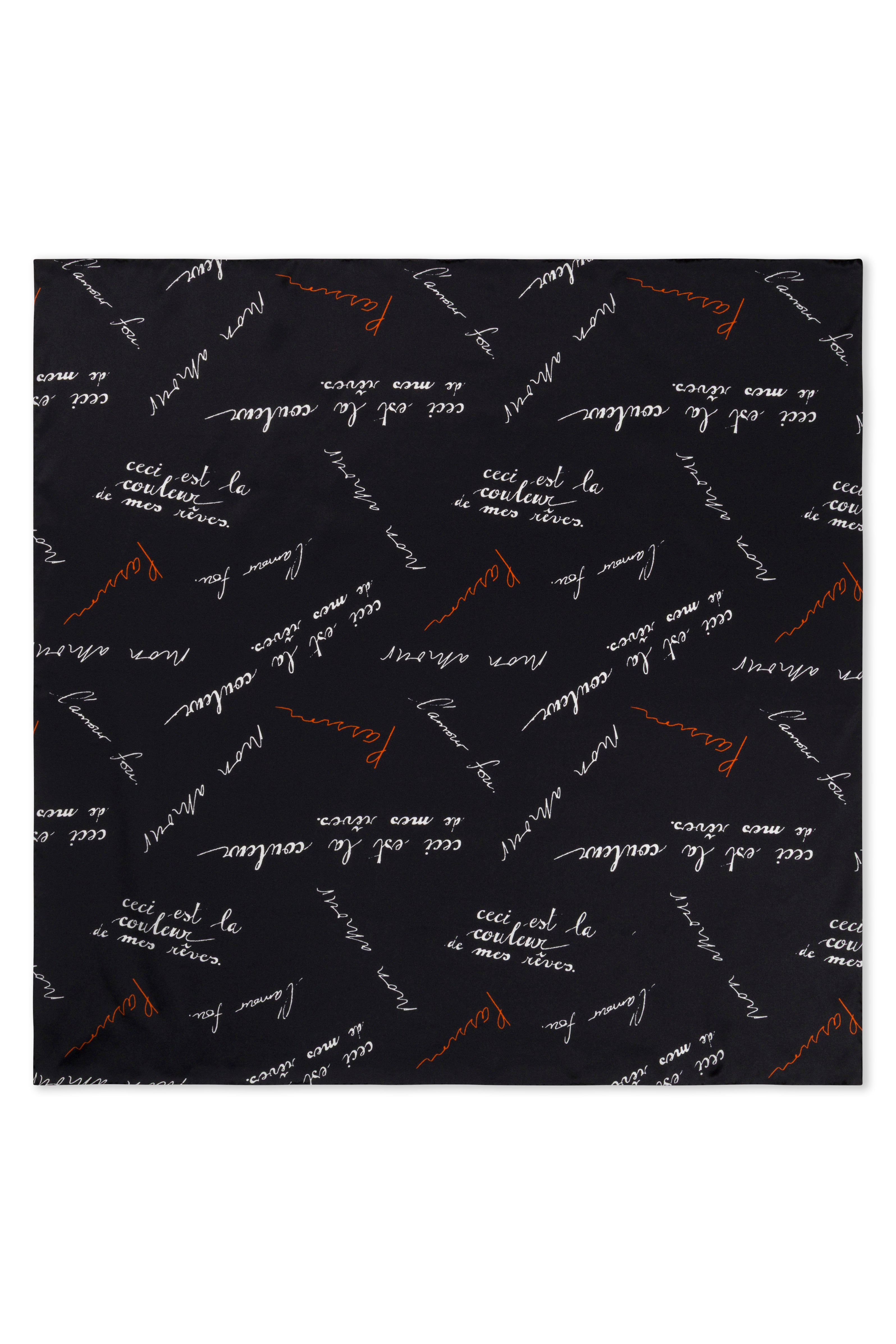 Silk Scarf - Black Passion print