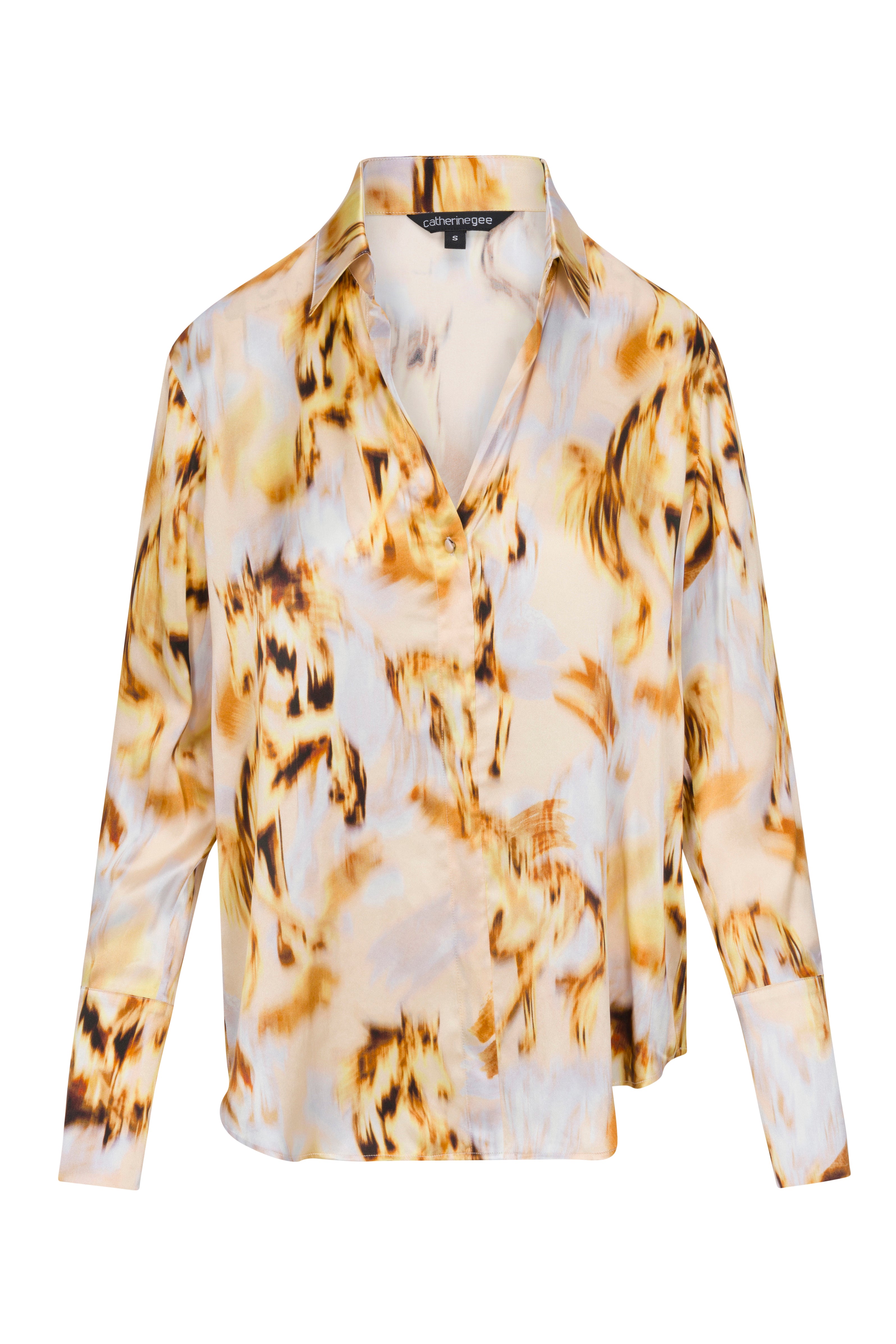 Daria French Cuff Silk Blouse - Wild Horse