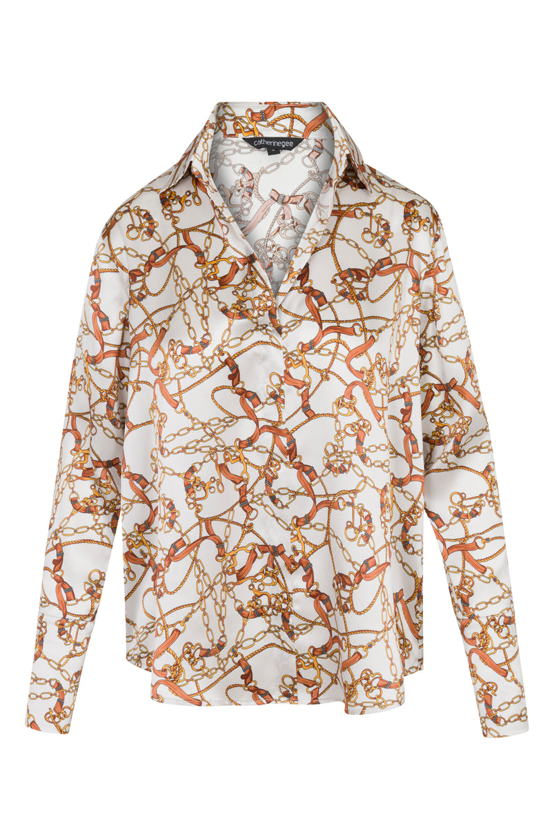 Daria French Cuff Silk Blouse - Belgrano