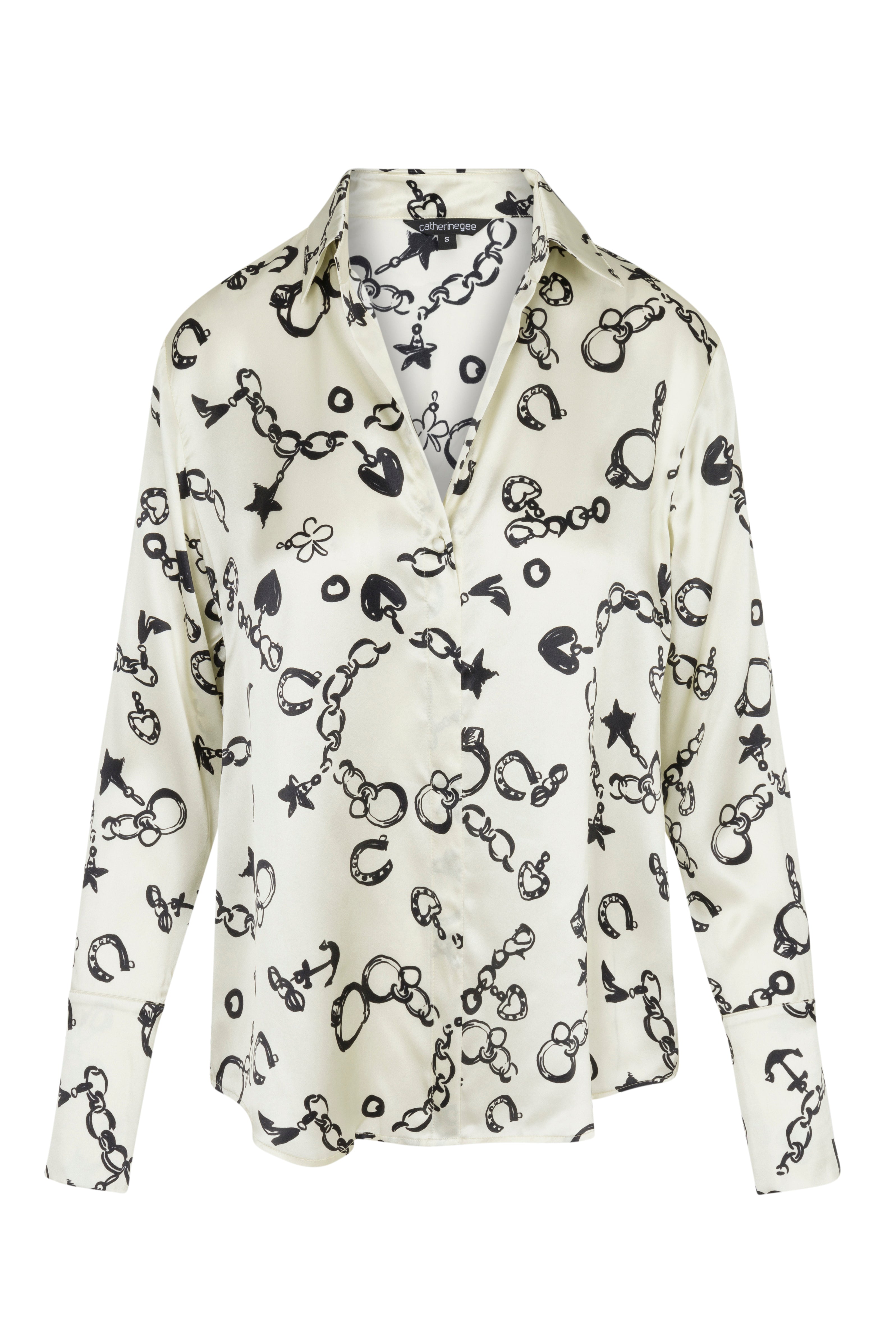 Daria French Cuff Silk Blouse - Charms
