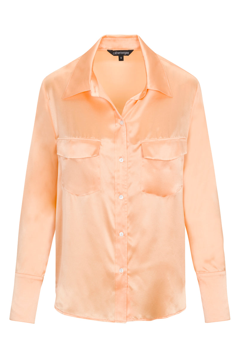 Kaia Button Down Blouse - Apricot