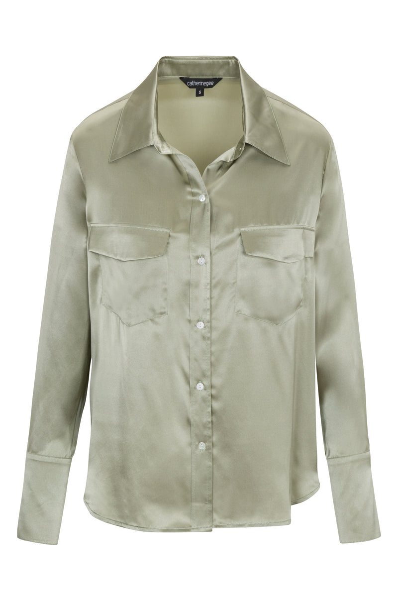 Kaia Button Down Blouse - Sage