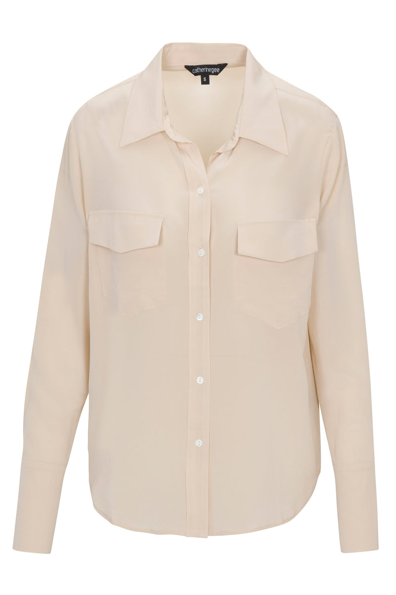 Kaia Button Down Blouse - Oat Milk