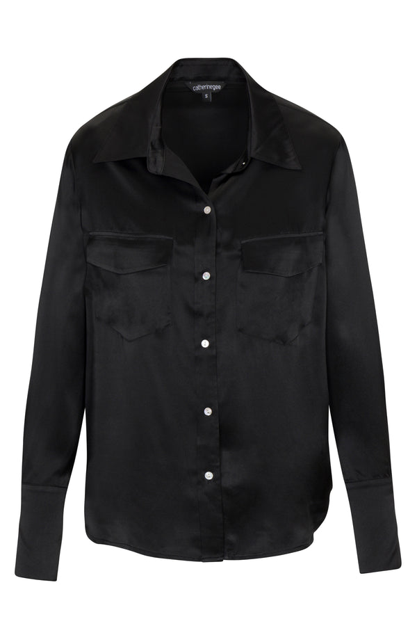 Kaia Button Down Blouse - Black