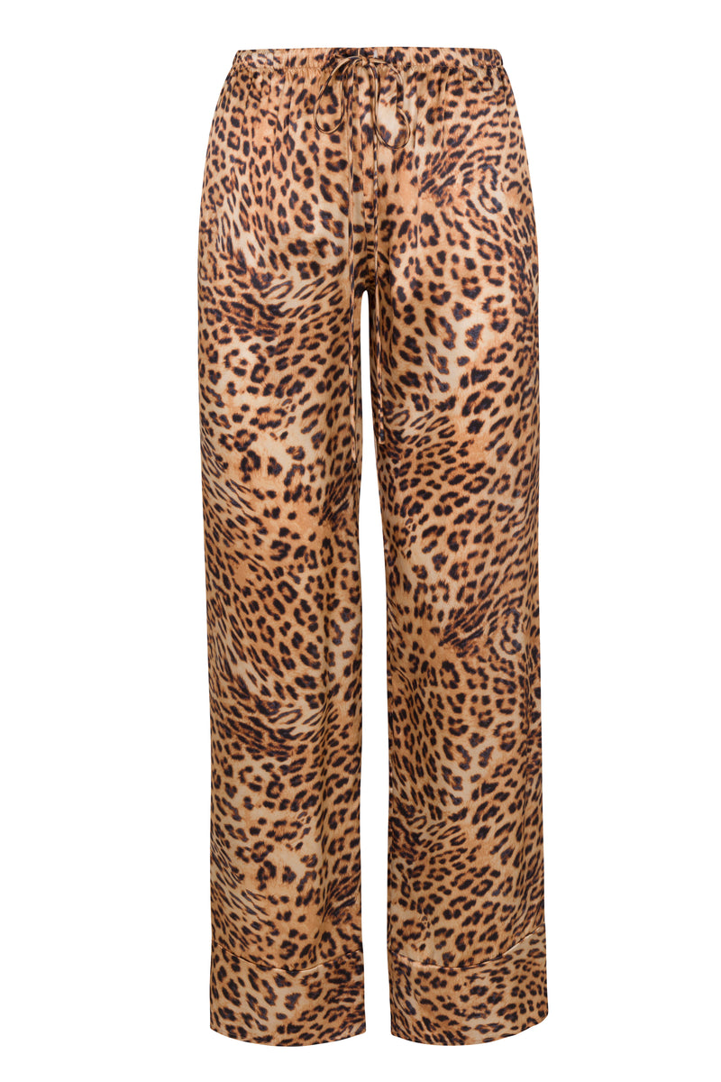 Parisa Silk Pant - Soft Leopard