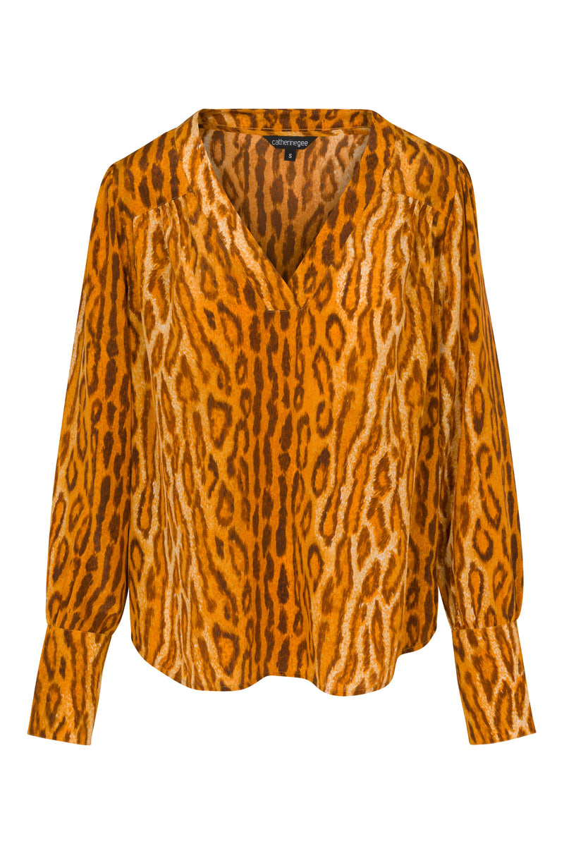 Zaria Blouse - Warm Leopard