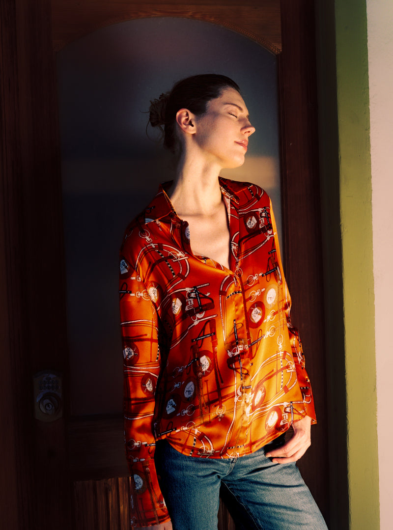 Daria French Cuff Silk Blouse - Monserrat