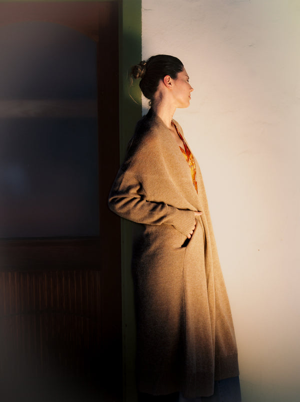 Valentina Wool Maxi Cardigan - Camel