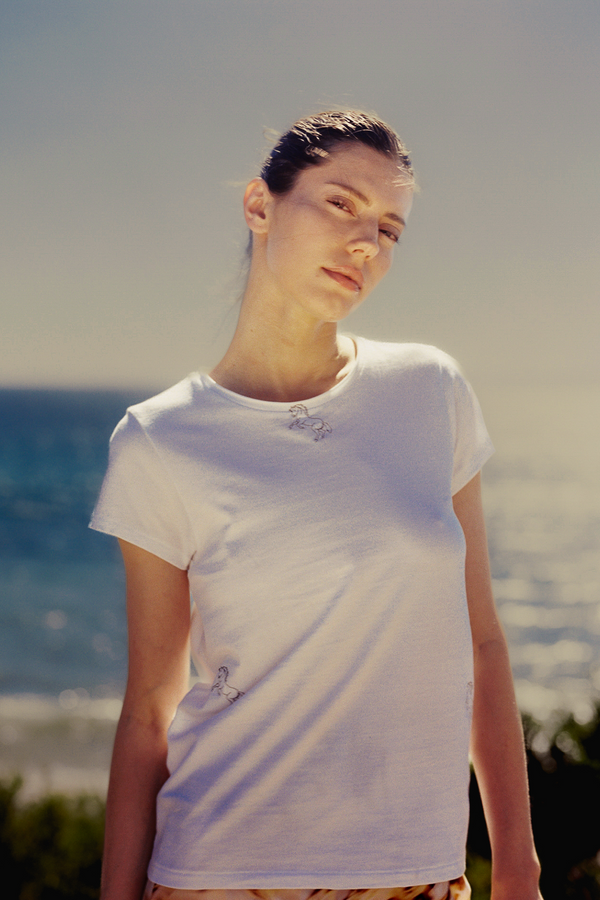Embroidered Cotton T-Shirt - Horse
