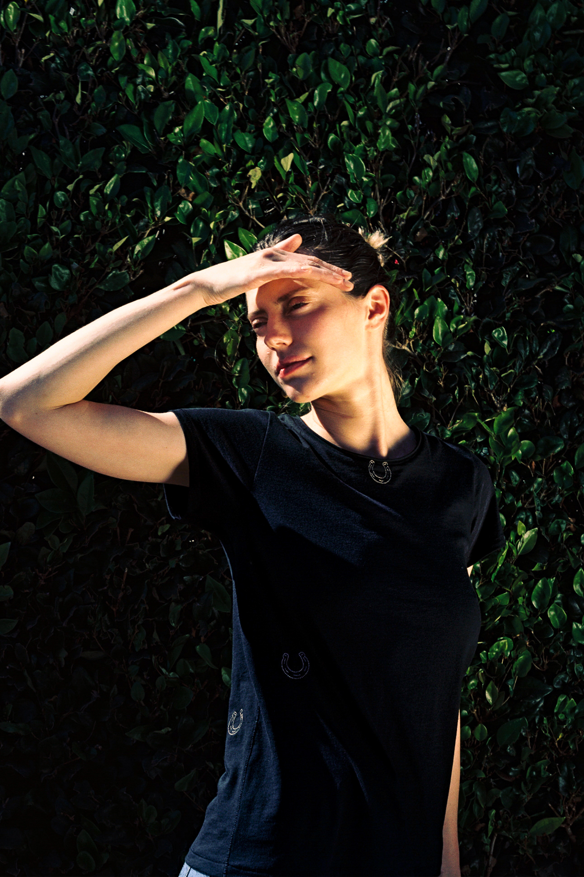 Embroidered Cotton T-Shirt - Black Horseshoe