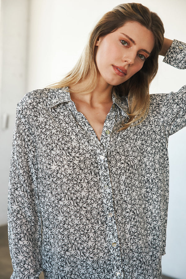 Sage Blouse - White Star