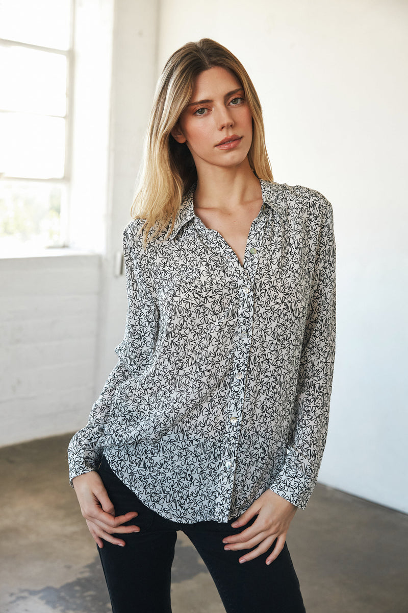 Sage Blouse - White Star