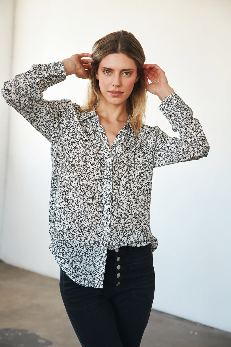 Sage Blouse - White Star