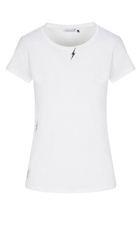 Embroidered Cotton T-Shirt - White Bolt