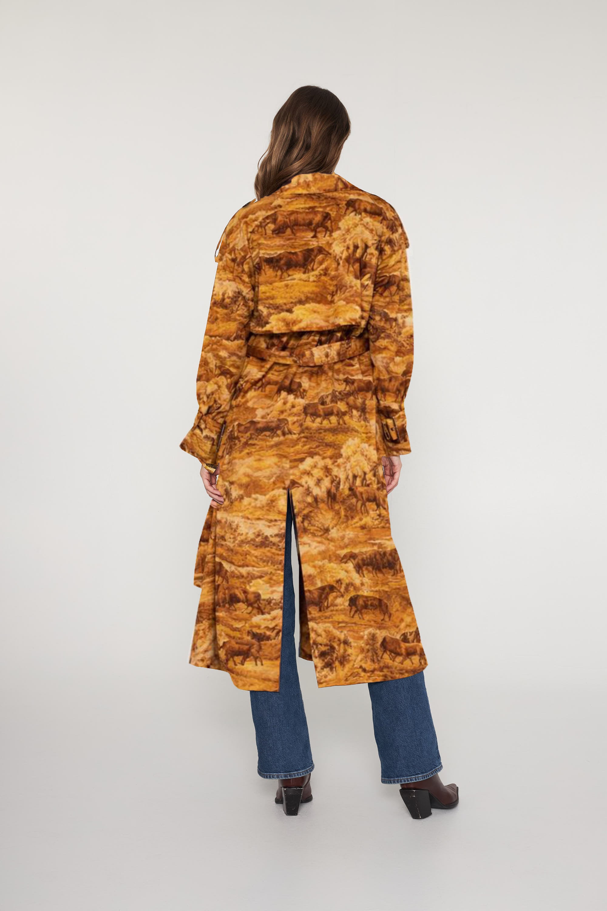 Sinara Trench Coat - Western Horses