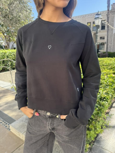 Embroidered Sweatshirt - Black Heart
