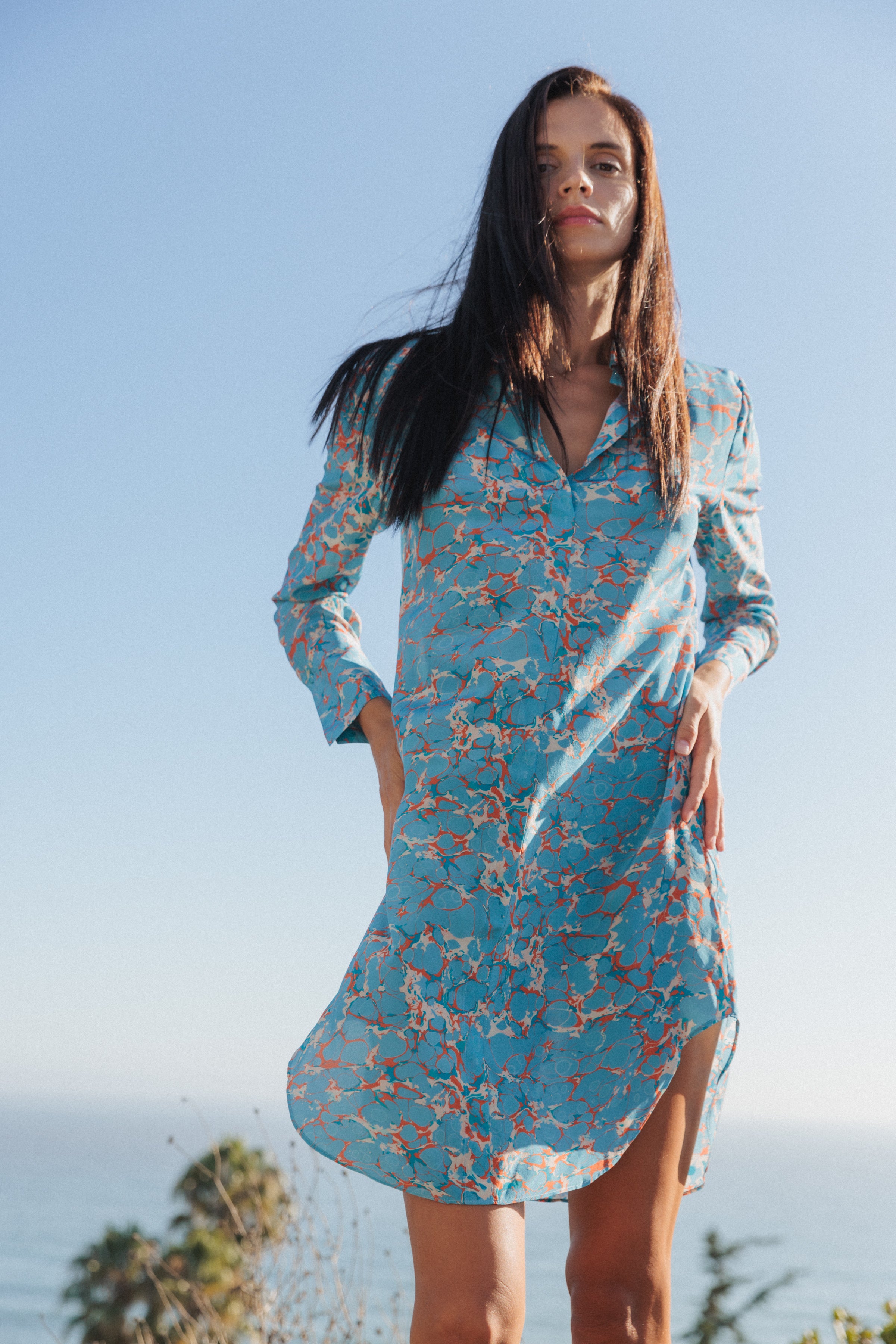 Daria Silk Shirt Dress