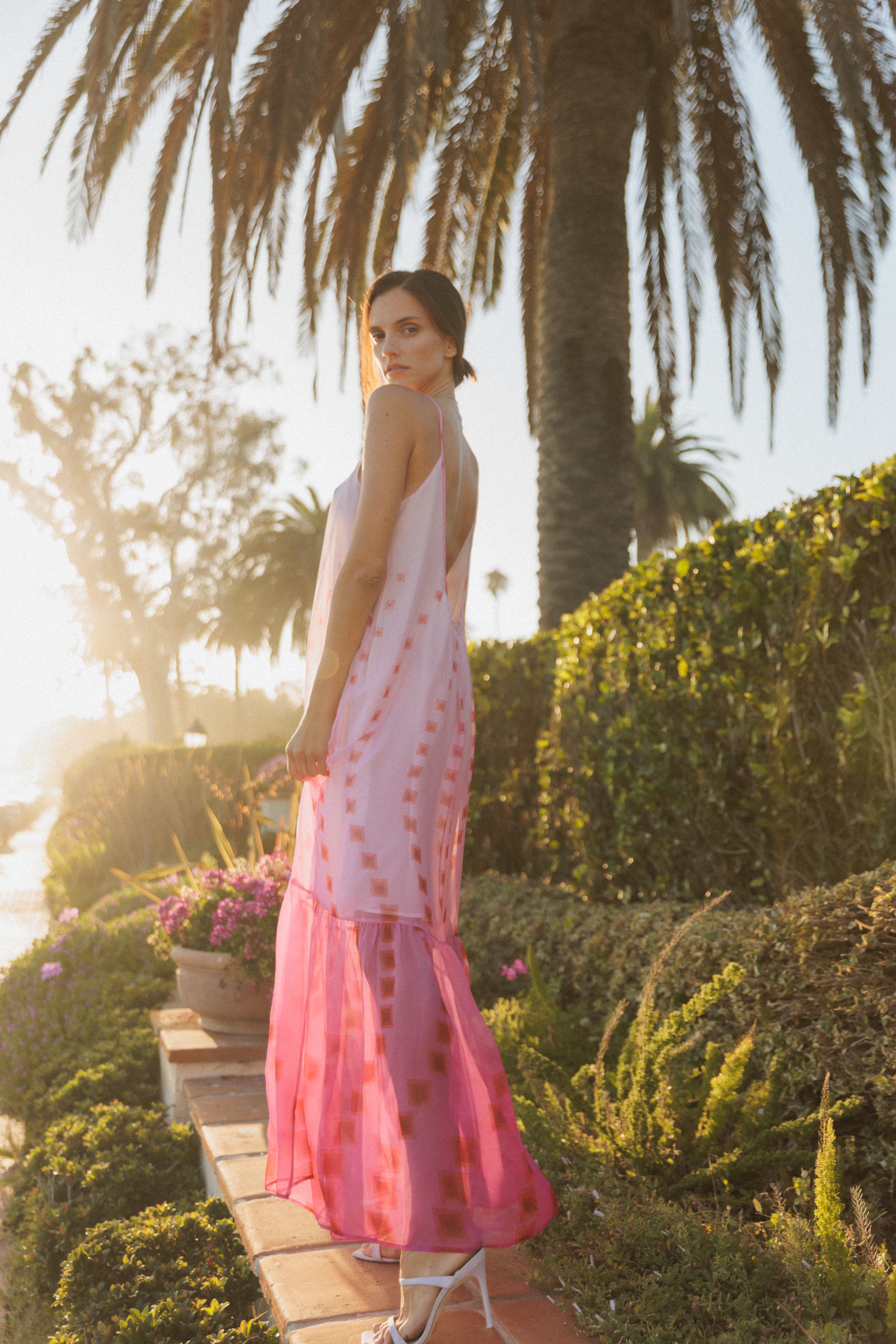 Symi Dress - Hot Pink Geo