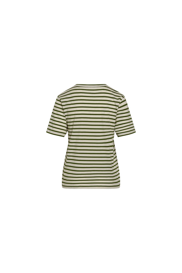 Jen Relaxed tee shortsleeve Green stripe - WHOLESALE | CG DESIGN, LLC..