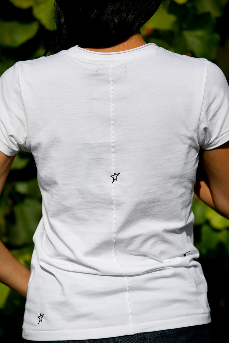 Embroidered Star Cotton T-Shirt | CG DESIGN, LLC..