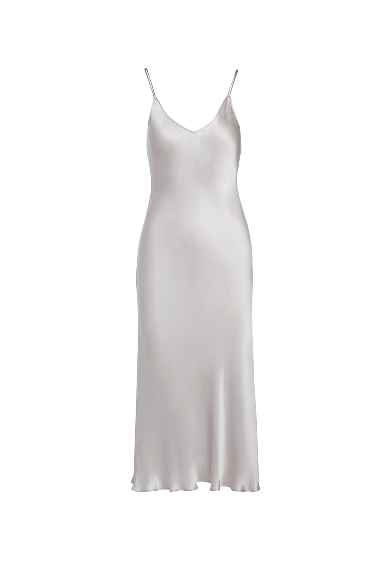 Emma Silk Ruffle Slip Dress | CG DESIGN, LLC..